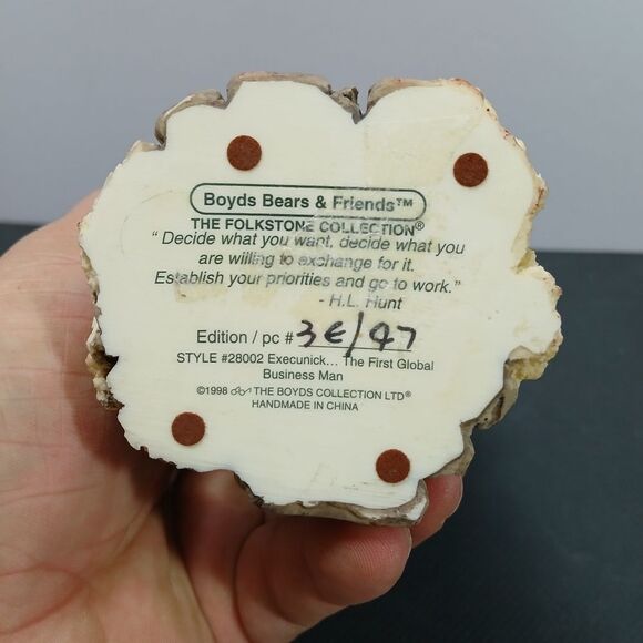 Boyds Bears Folkstone Santa Execunick The First Global Business Man 1998 7.5" - Picture 5 of 5